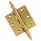 Embassy 3 x 3 Solid Brass Hinge, Satin Brass Finish with Steeple Tips 3030US4S-1 - alternate 1